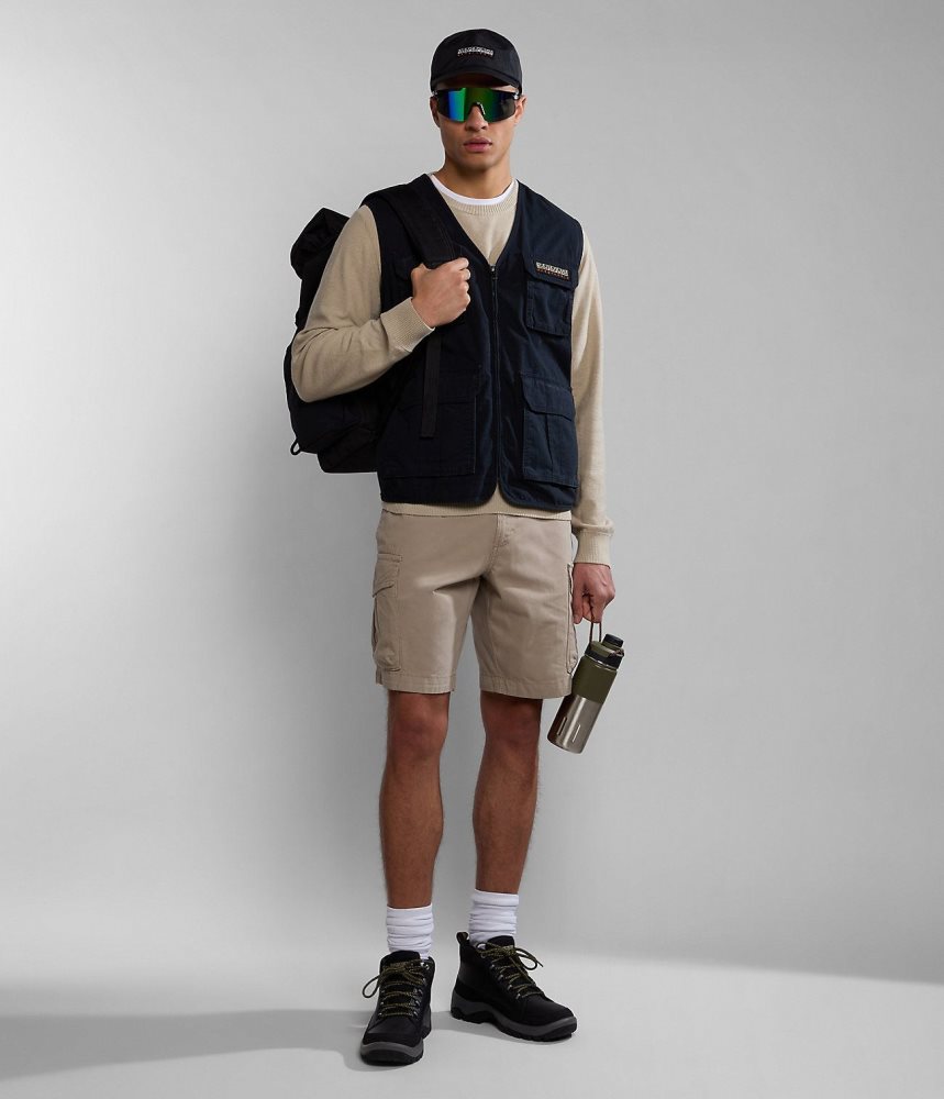 Napapijri Deline Bermuda Shorts Korte Broek Heren Beige | KGMUSIL-43