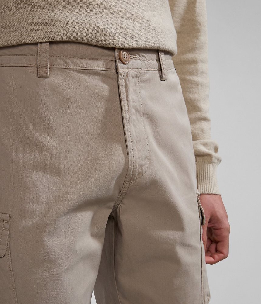 Napapijri Deline Bermuda Shorts Korte Broek Heren Beige | KGMUSIL-43