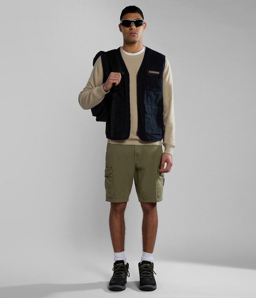 Napapijri Deline Bermuda Shorts Korte Broek Heren Groen | JEFDTQL-49