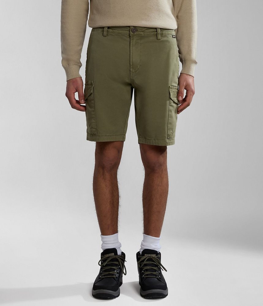 Napapijri Deline Bermuda Shorts Korte Broek Heren Groen | JEFDTQL-49