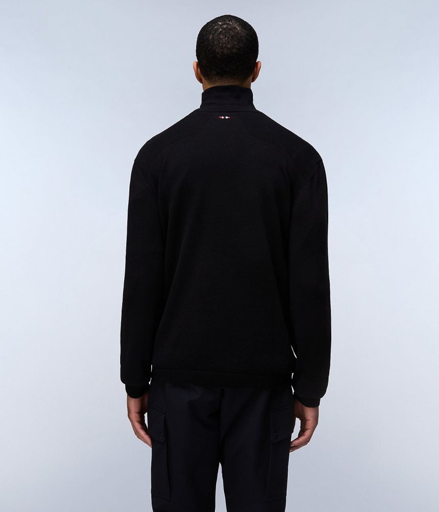 Napapijri Derri Crew Neck Jumper Jumpers Heren Zwart | PYACHUR-43