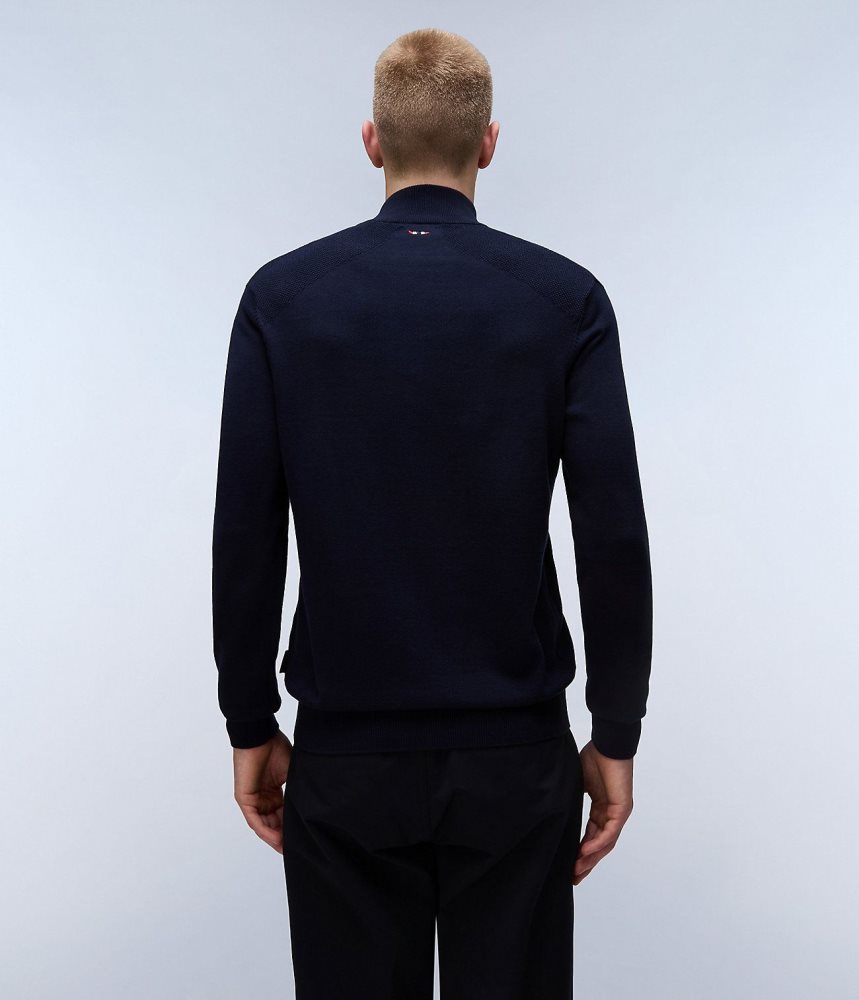 Napapijri Derri Full-Zip Jumper Zip Jumpers Heren Donkerblauw | LRKABYV-70