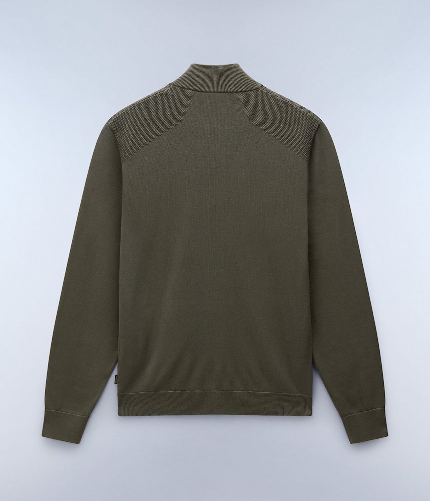 Napapijri Derri Full-Zip Jumper Zip Jumpers Heren Groen | HXZNAUW-50