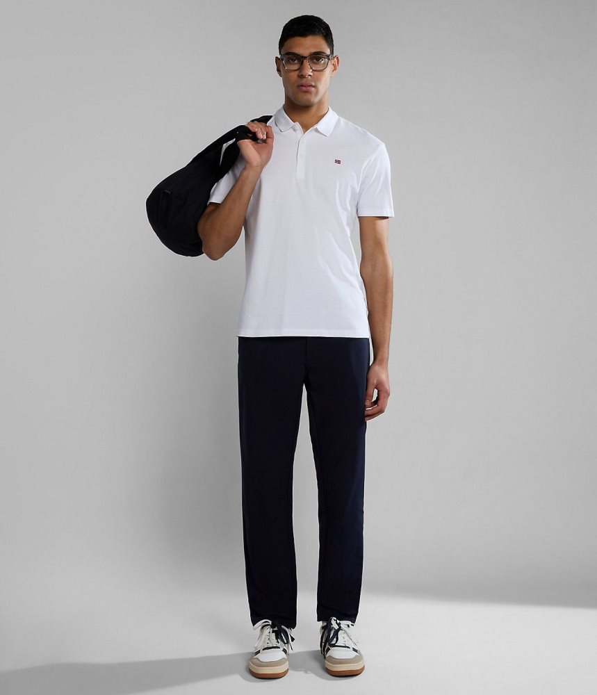 Napapijri Ealis Short Sleeve Polo Shirt Poloshirt Heren Wit | CKIUYDV-64