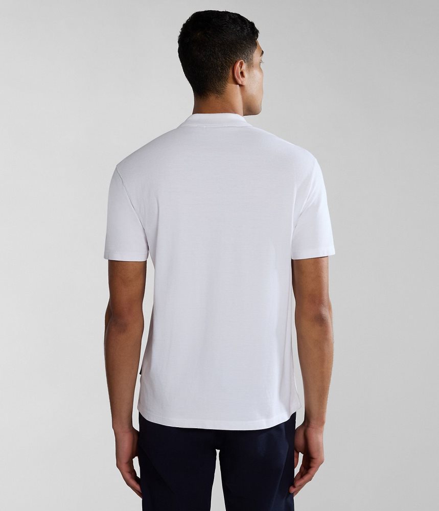 Napapijri Ealis Short Sleeve Polo Shirt Poloshirt Heren Wit | CKIUYDV-64