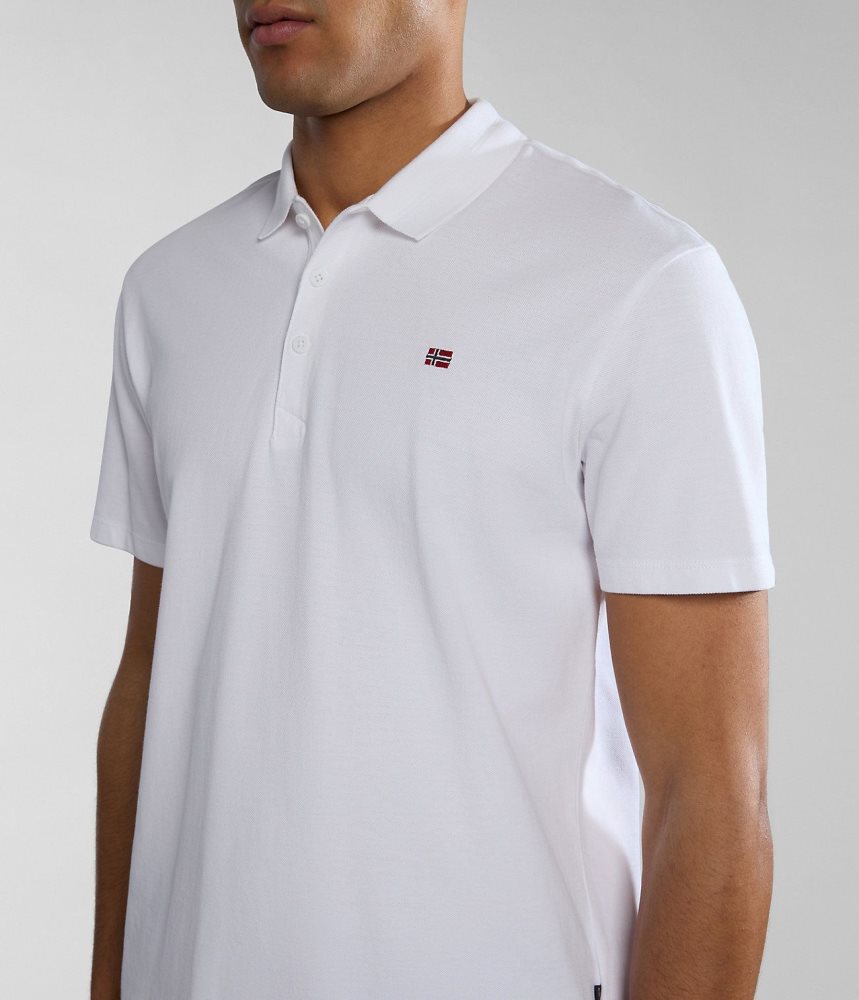 Napapijri Ealis Short Sleeve Polo Shirt Poloshirt Heren Wit | CKIUYDV-64
