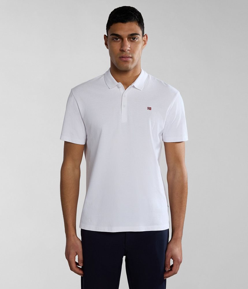 Napapijri Ealis Short Sleeve Polo Shirt Poloshirt Heren Wit | CKIUYDV-64