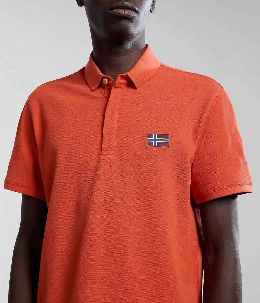 Napapijri Ebea Short Sleeve Polo Shirt Poloshirt Heren Oranje | JZVLIBR-12