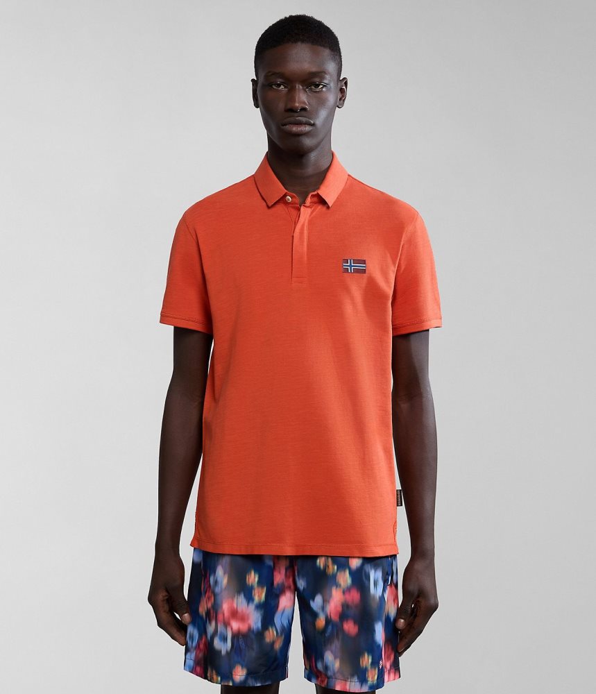 Napapijri Ebea Short Sleeve Polo Shirt Poloshirt Heren Oranje | JZVLIBR-12