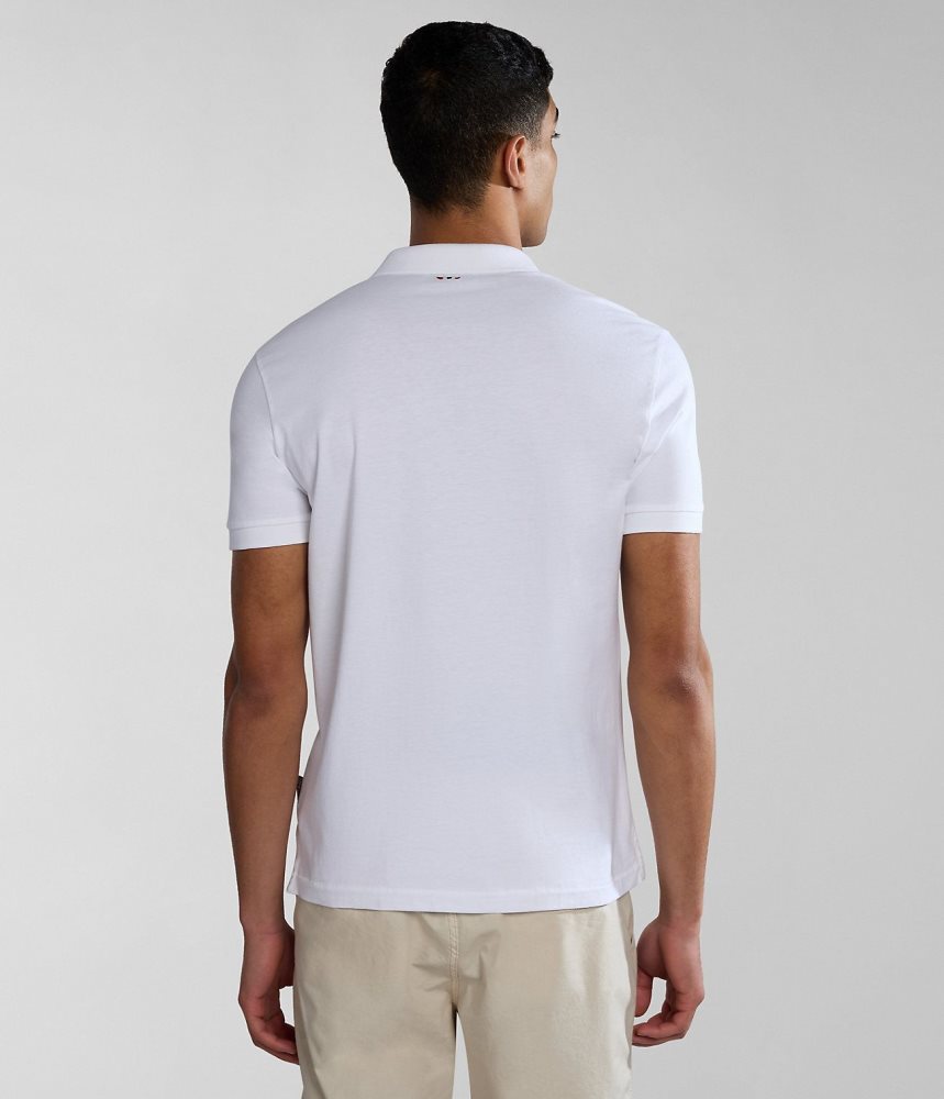 Napapijri Elbas Short Sleeve Jersey Polo Shirt Poloshirt Heren Wit | ZVDSNMF-21