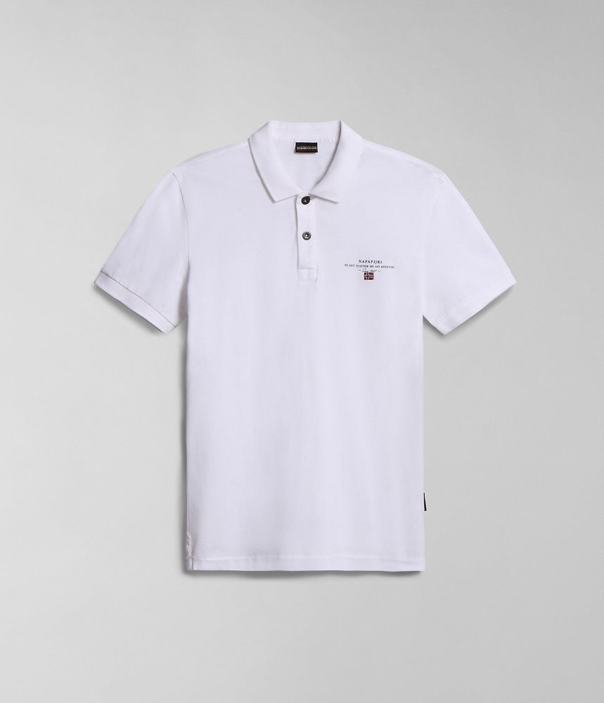 Napapijri Elbas Short Sleeve Jersey Polo Shirt Poloshirt Heren Wit | ZVDSNMF-21