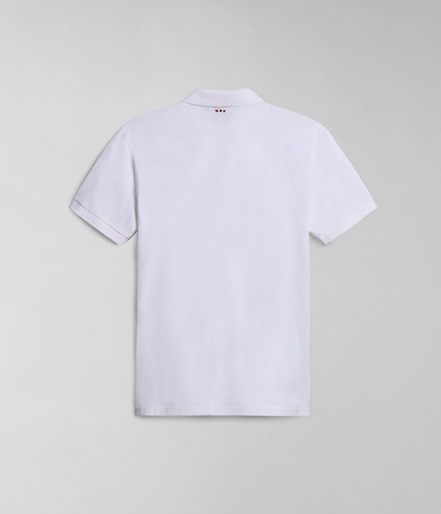 Napapijri Elbas Short Sleeve Jersey Polo Shirt Poloshirt Heren Wit | ZVDSNMF-21