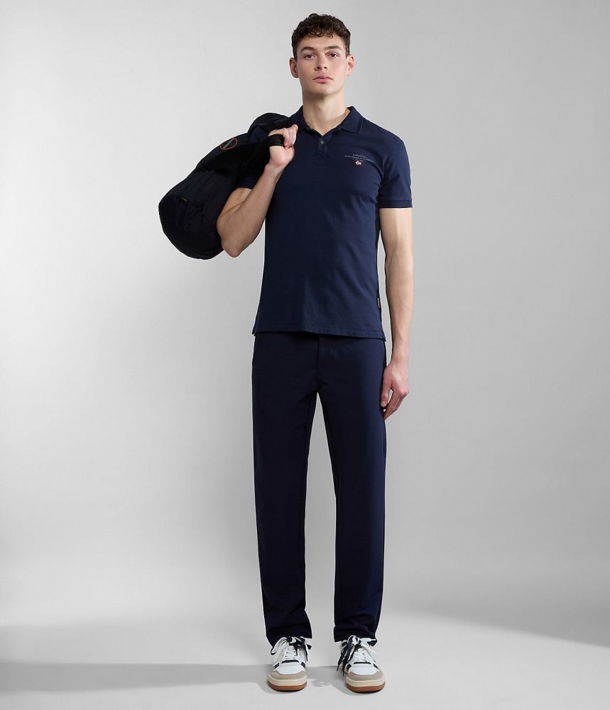 Napapijri Elbas Short Sleeve Jersey Polo Shirt Poloshirt Heren Donkerblauw | EOPHNTL-41