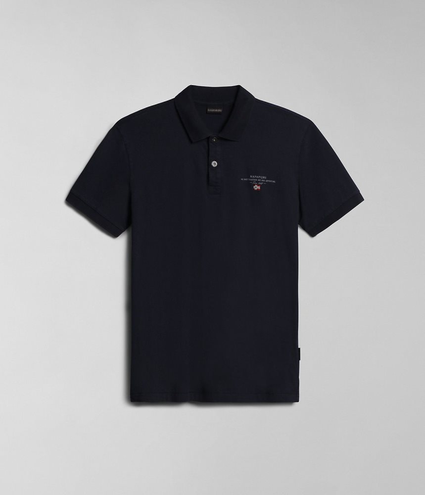 Napapijri Elbas Short Sleeve Jersey Polo Shirt Poloshirt Heren Donkerblauw | EOPHNTL-41