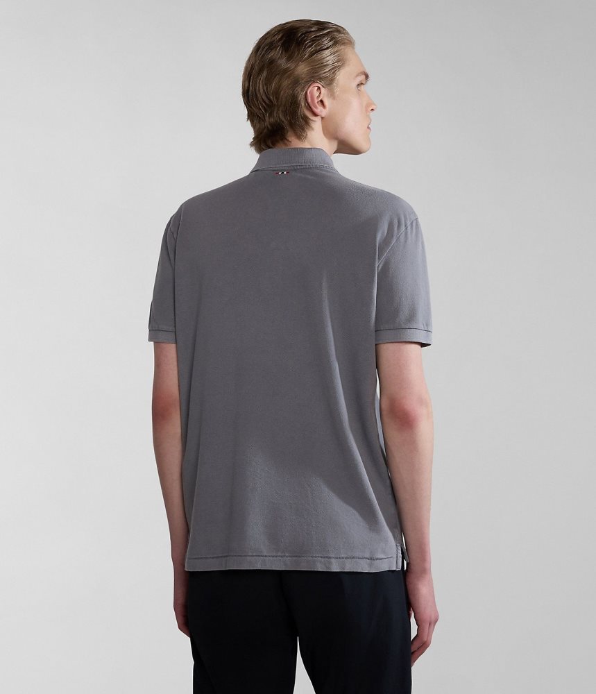 Napapijri Elbas Short Sleeve Pique Polo Shirt Poloshirt Heren Grijs | DBSHZFV-24