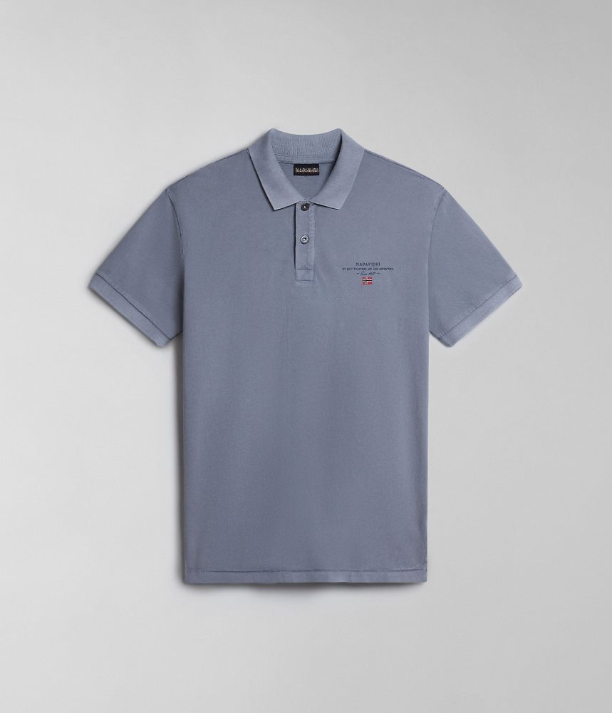 Napapijri Elbas Short Sleeve Pique Polo Shirt Poloshirt Heren Grijs | DBSHZFV-24
