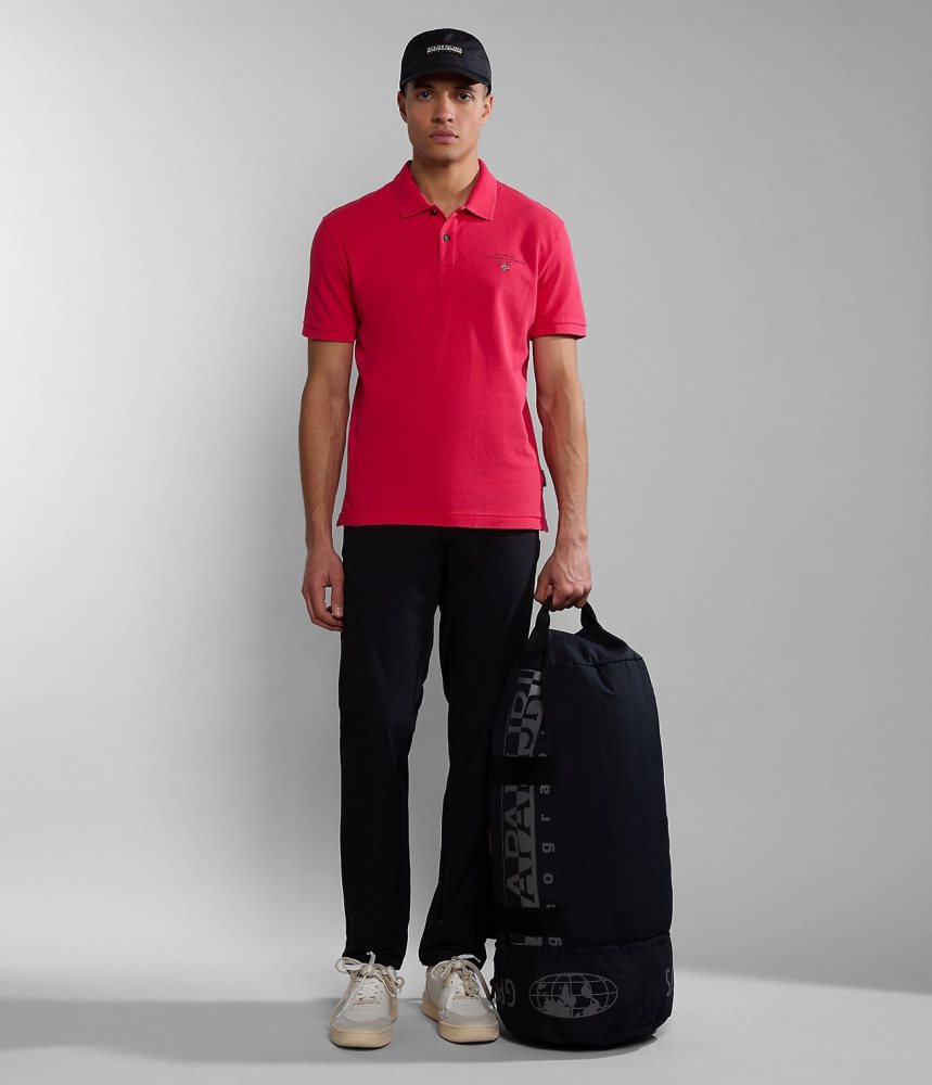 Napapijri Elbas Short Sleeve Pique Polo Shirt Poloshirt Heren Rood | SMVFDKC-63