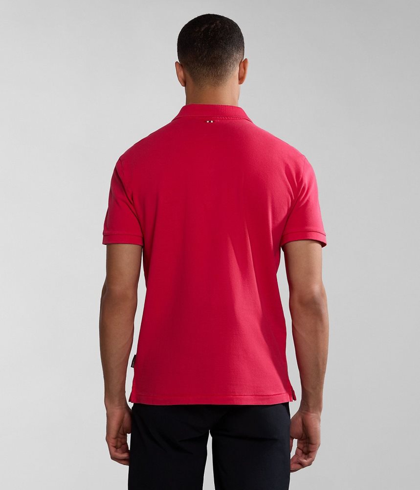 Napapijri Elbas Short Sleeve Pique Polo Shirt Poloshirt Heren Rood | SMVFDKC-63