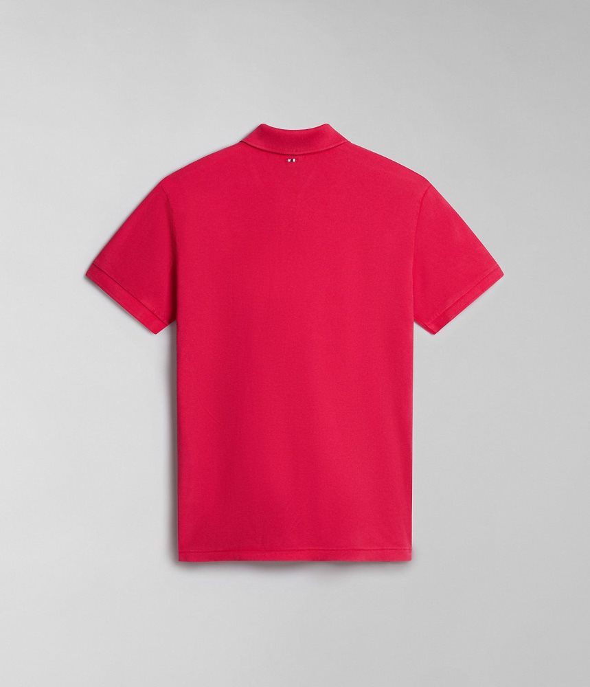 Napapijri Elbas Short Sleeve Pique Polo Shirt Poloshirt Heren Rood | SMVFDKC-63