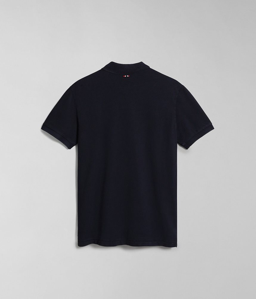 Napapijri Elbas Short Sleeve Pique Polo Shirt Poloshirt Heren Donkerblauw | SCRLTZJ-89