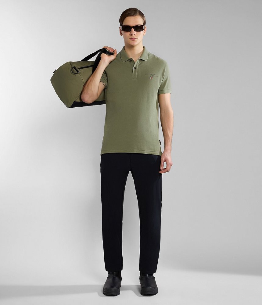 Napapijri Elbas Short Sleeve Pique Polo Shirt Poloshirt Heren Groen | ESJZDQP-14