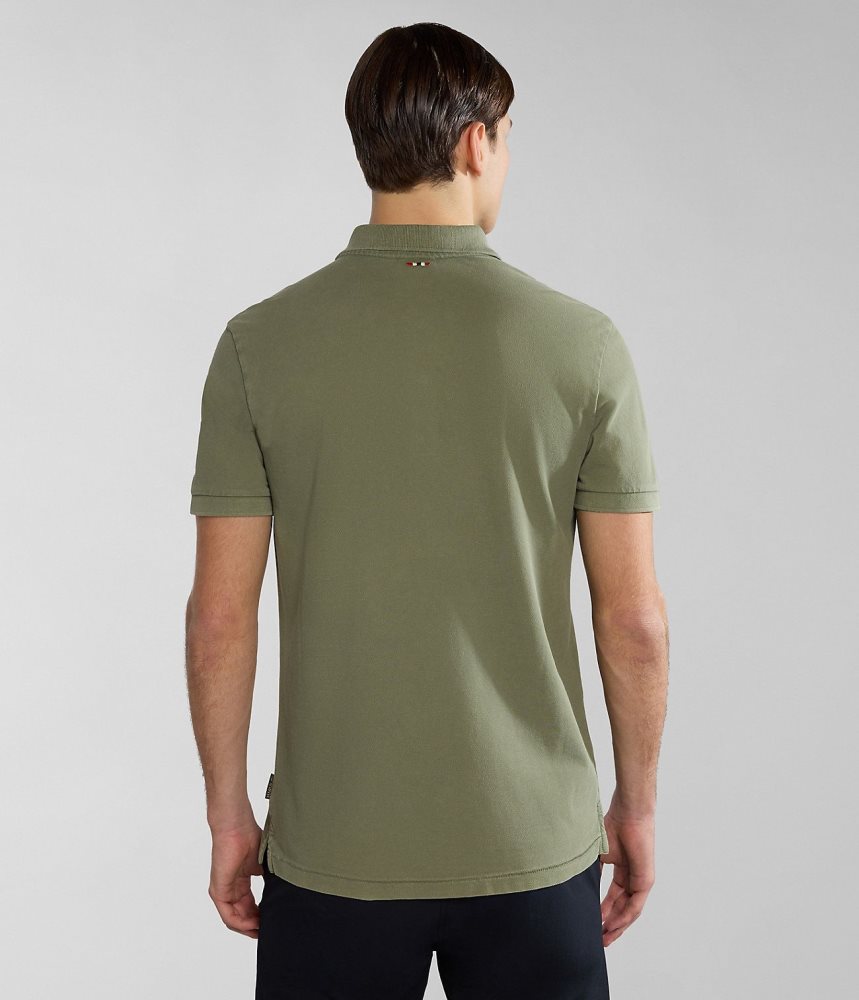 Napapijri Elbas Short Sleeve Pique Polo Shirt Poloshirt Heren Groen | ESJZDQP-14