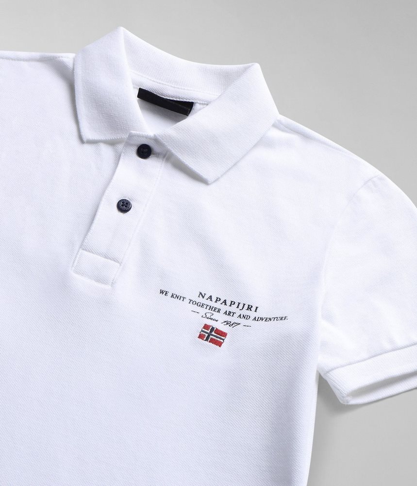 Napapijri Elbas Short Sleeve Polo Shirt (4-16 YEARS) Poloshirt Kinderen Wit | THPMOXY-86