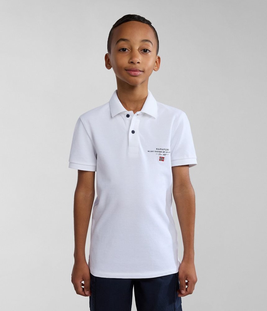 Napapijri Elbas Short Sleeve Polo Shirt (4-16 YEARS) Poloshirt Kinderen Wit | THPMOXY-86