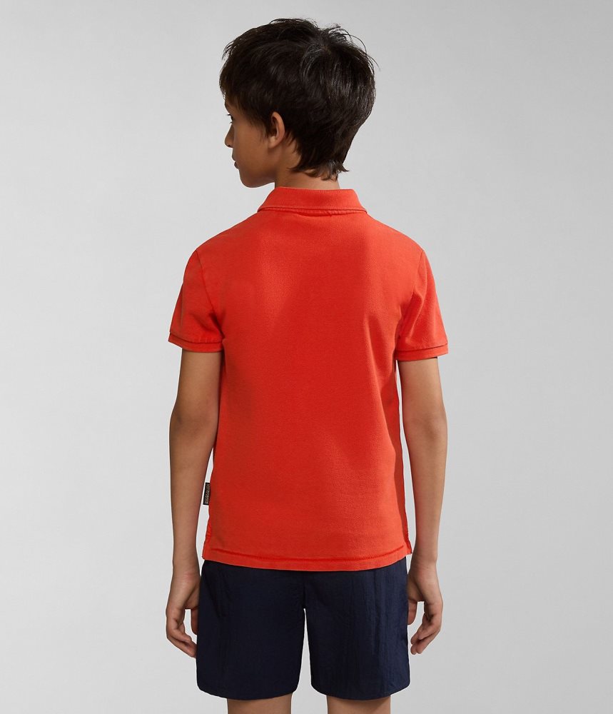 Napapijri Elbas Short Sleeve Polo Shirt (4-16 YEARS) Poloshirt Kinderen Oranje | QWRLOPX-37