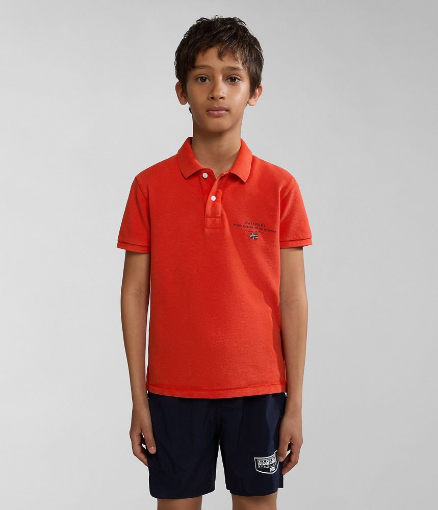 Napapijri Elbas Short Sleeve Polo Shirt (4-16 YEARS) Poloshirt Kinderen Oranje | QWRLOPX-37