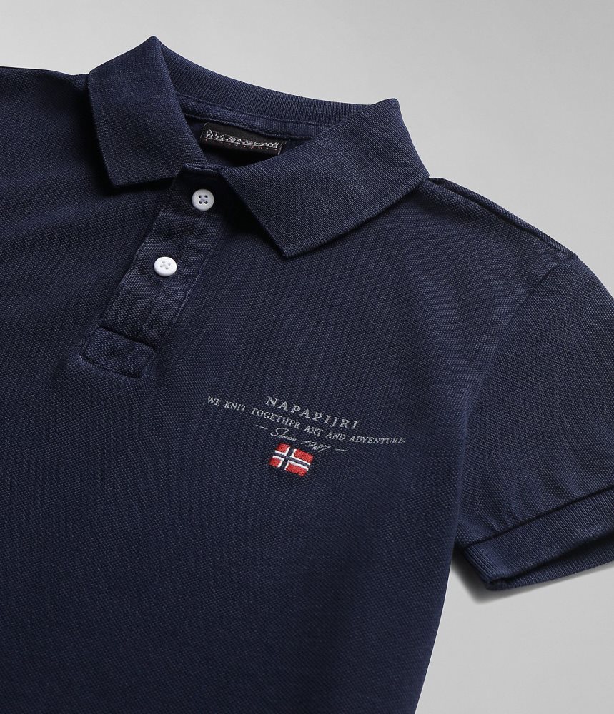 Napapijri Elbas Short Sleeve Polo Shirt (4-16 YEARS) Poloshirt Kinderen Donkerblauw | QLFVXYI-19