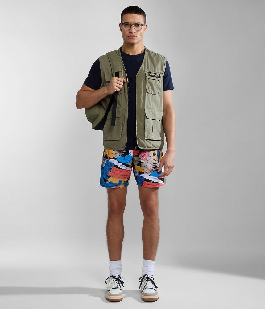 Napapijri Elbas Short Sleeve T-Shirt T-shirts Heren Donkerblauw | QHTOGEW-08