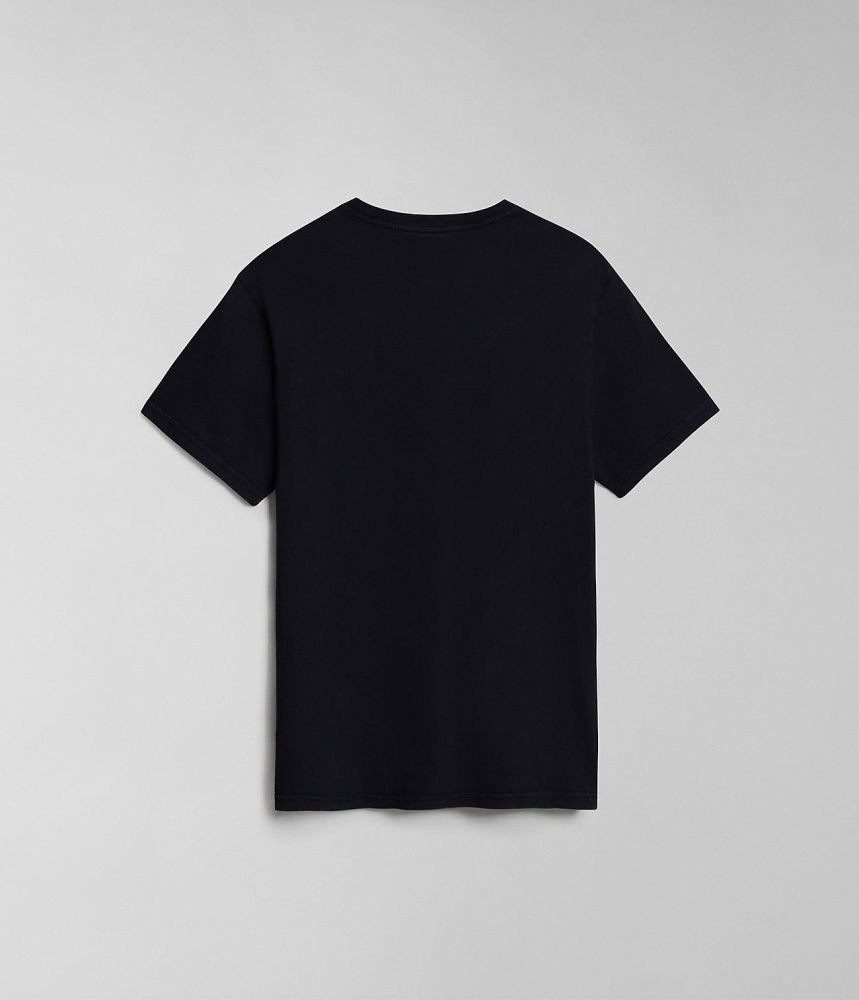 Napapijri Elbas Short Sleeve T-Shirt T-shirts Heren Donkerblauw | QHTOGEW-08