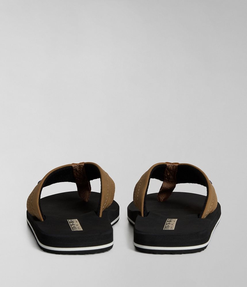 Napapijri Elm Flip-Flops Badslippers Heren Bruin | SKUXOYD-28