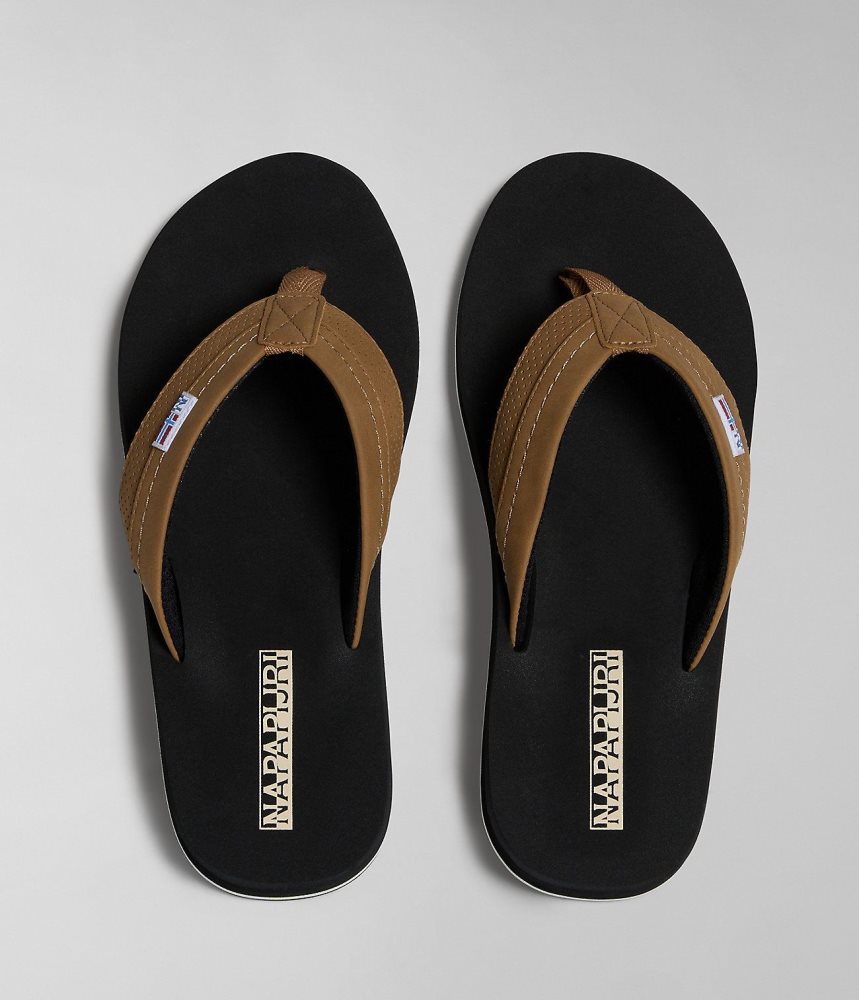 Napapijri Elm Flip-Flops Badslippers Heren Bruin | SKUXOYD-28