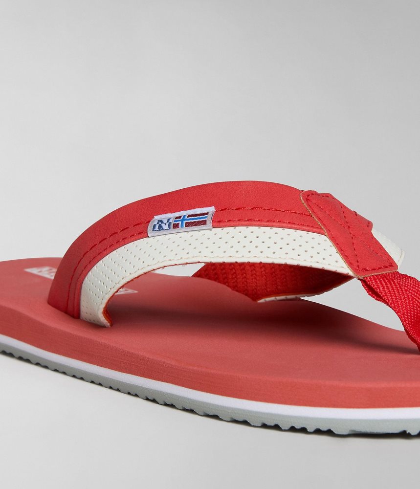 Napapijri Elm Flip-Flops Badslippers Heren Rood | NLFGMDV-52