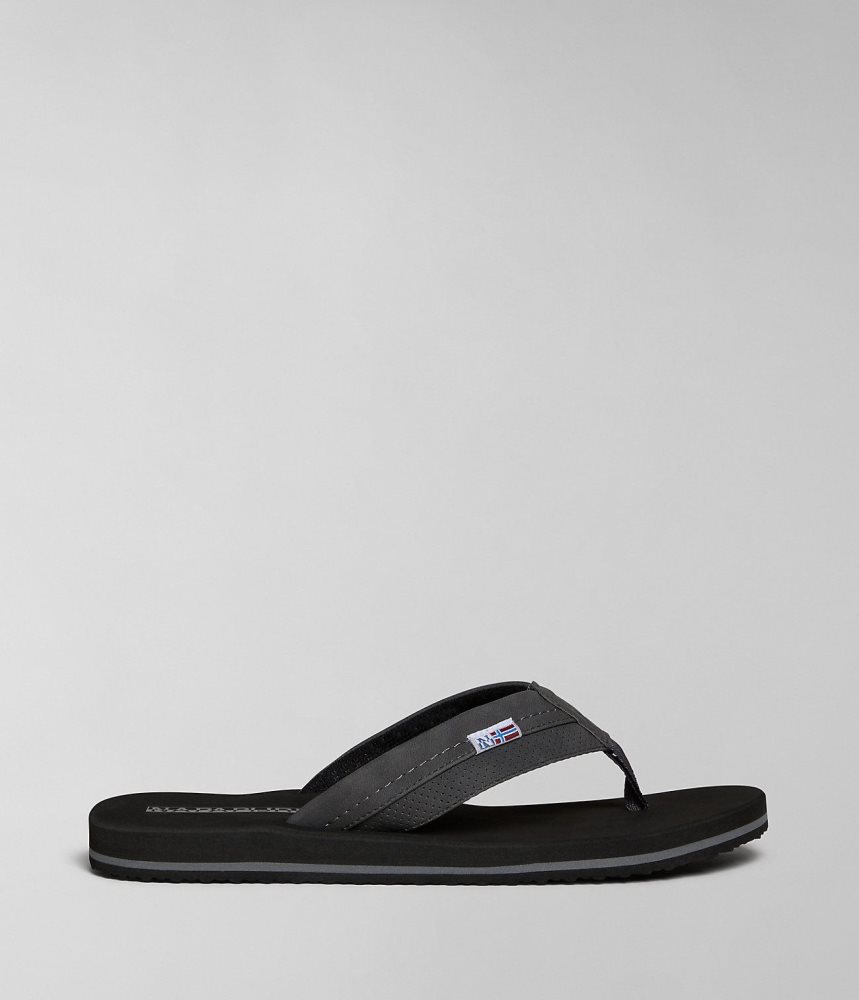 Napapijri Elm Flip-Flops Badslippers Heren Zwart | HCKPZIW-30