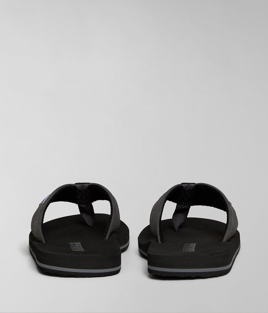 Napapijri Elm Flip-Flops Badslippers Heren Zwart | HCKPZIW-30
