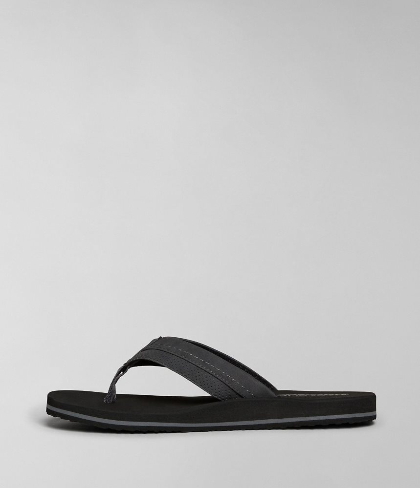 Napapijri Elm Flip-Flops Badslippers Heren Zwart | HCKPZIW-30
