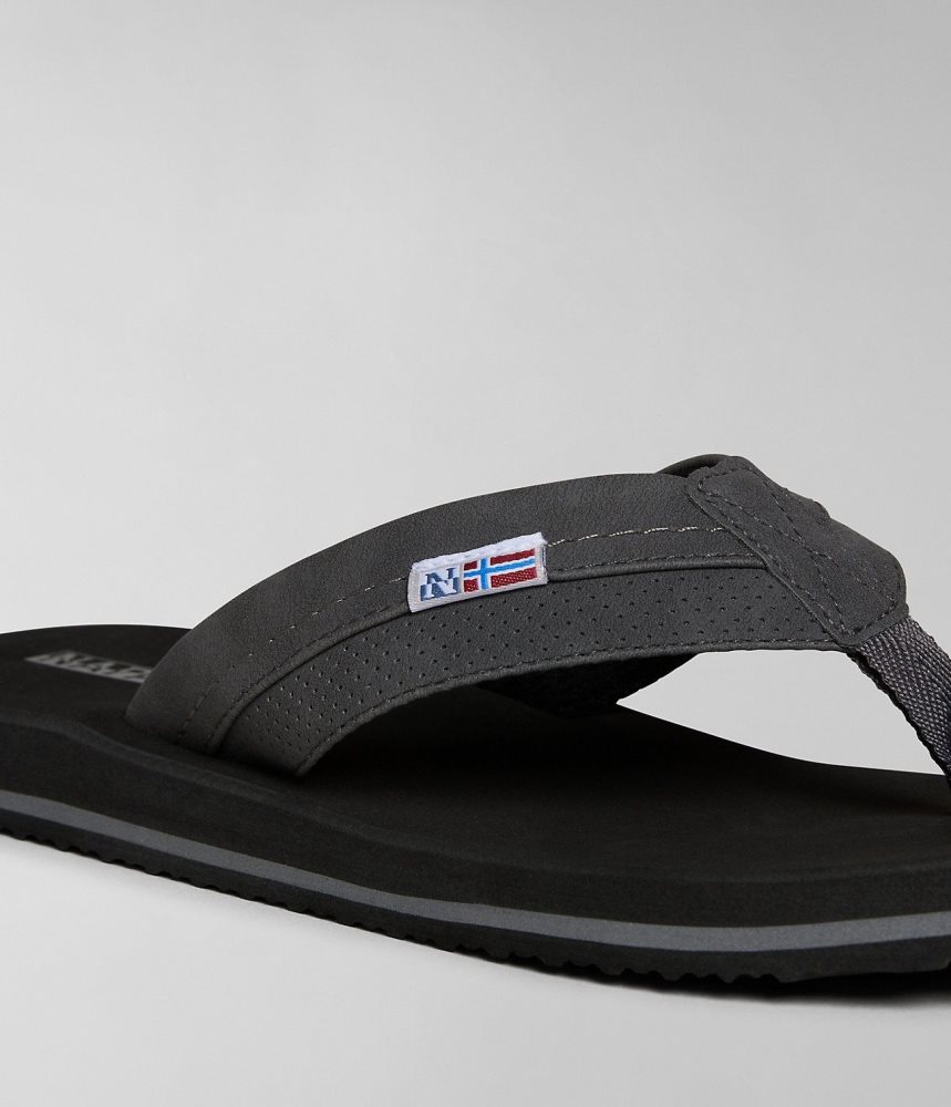 Napapijri Elm Flip-Flops Badslippers Heren Zwart | HCKPZIW-30