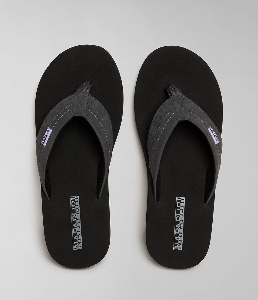 Napapijri Elm Flip-Flops Badslippers Heren Zwart | HCKPZIW-30