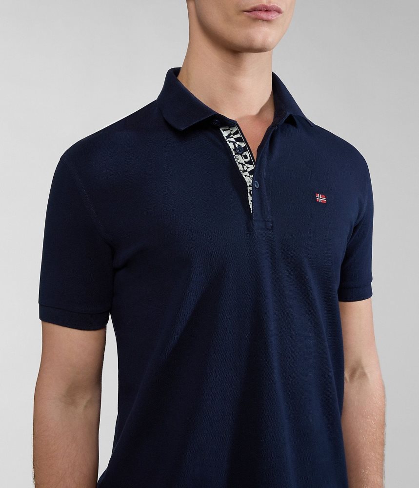 Napapijri Eolanos Short Sleeve Polo Shirt Poloshirt Heren Donkerblauw | RLNSZJI-60