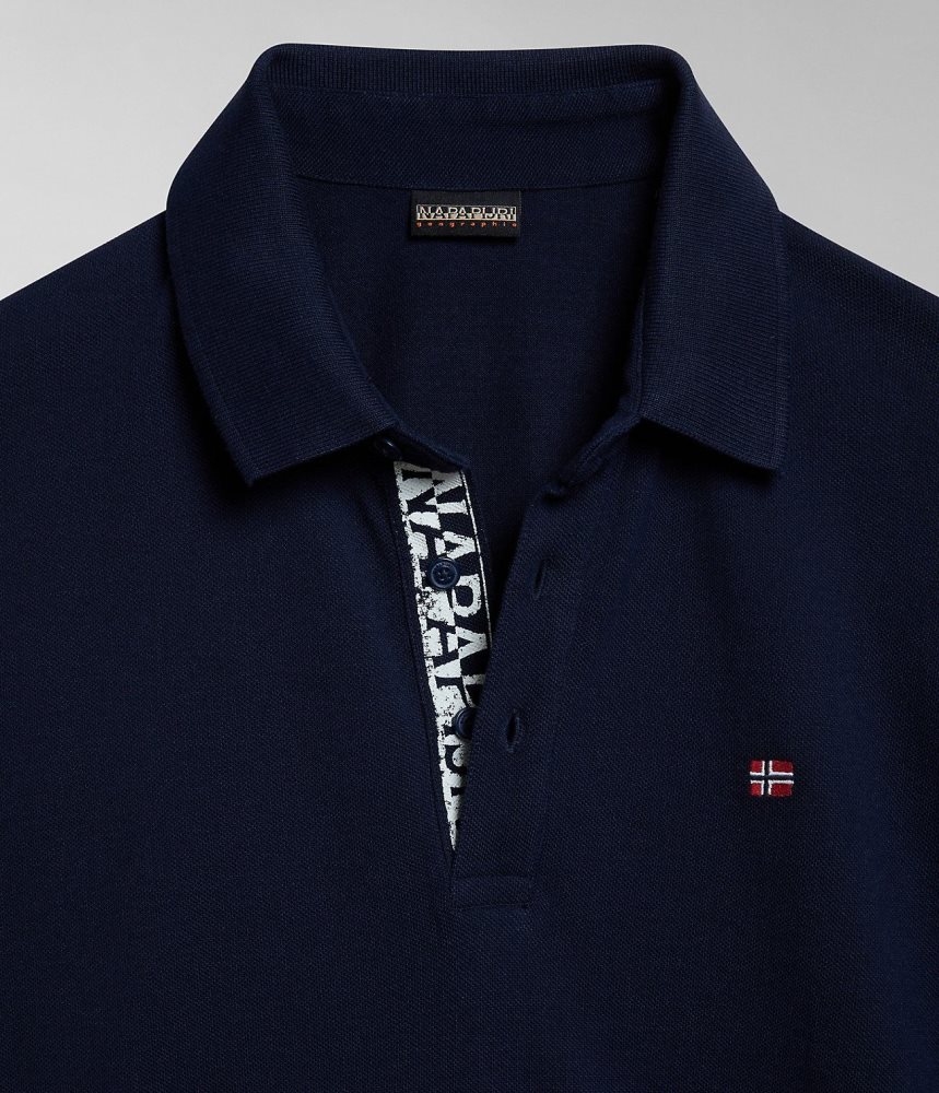 Napapijri Eolanos Short Sleeve Polo Shirt Poloshirt Heren Donkerblauw | RLNSZJI-60