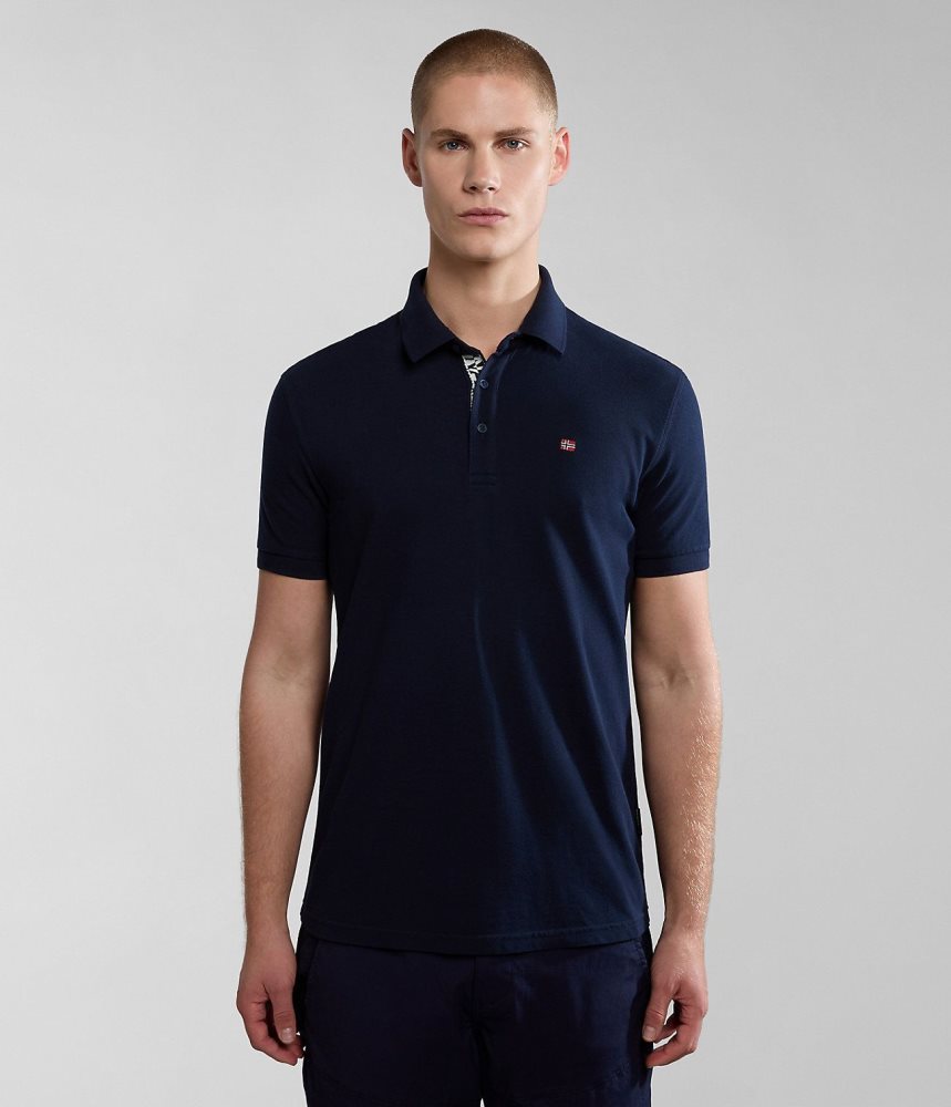 Napapijri Eolanos Short Sleeve Polo Shirt Poloshirt Heren Donkerblauw | RLNSZJI-60
