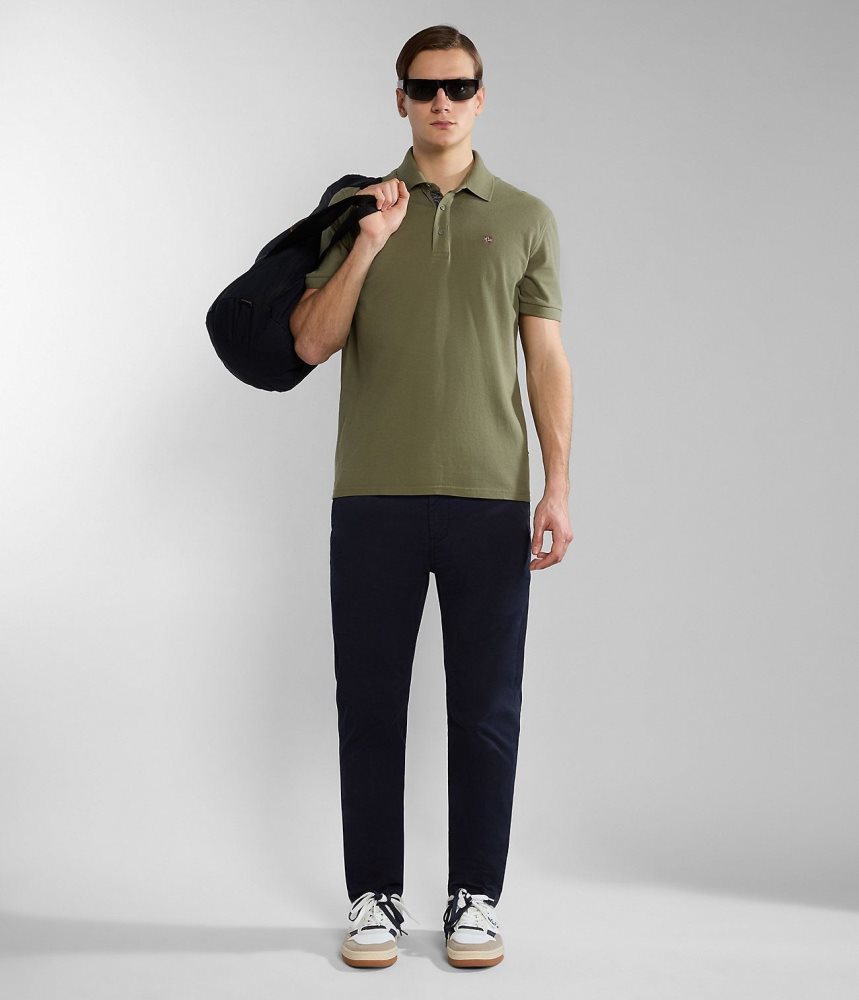Napapijri Eolanos Short Sleeve Polo Shirt Poloshirt Heren Groen | LKSDTRW-52