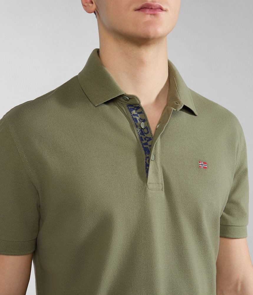 Napapijri Eolanos Short Sleeve Polo Shirt Poloshirt Heren Groen | LKSDTRW-52