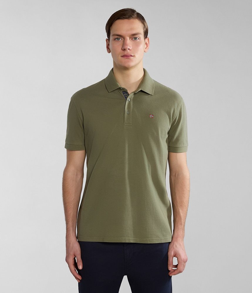 Napapijri Eolanos Short Sleeve Polo Shirt Poloshirt Heren Groen | LKSDTRW-52