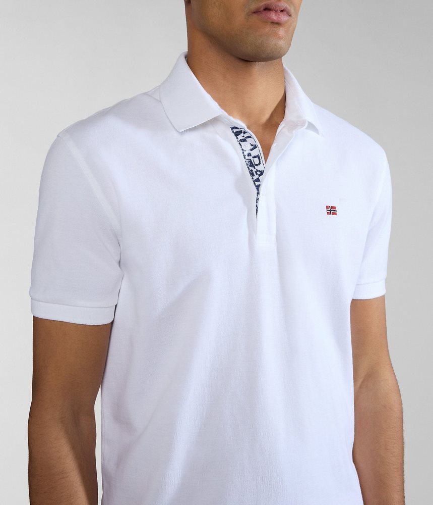 Napapijri Eolanos Short Sleeve Polo Shirt Poloshirt Heren Wit | JUSYCIQ-45