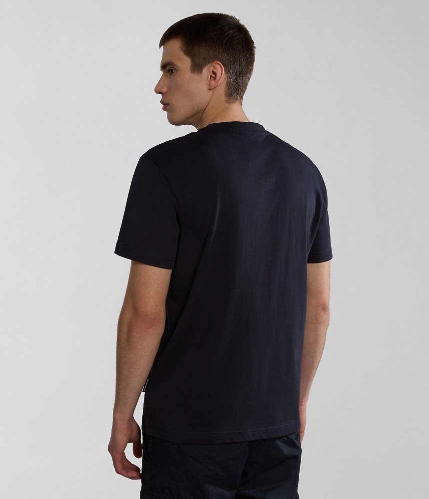 Napapijri Faber Short Sleeve T-Shirt T-shirts Heren Zwart | PJYKZUF-17