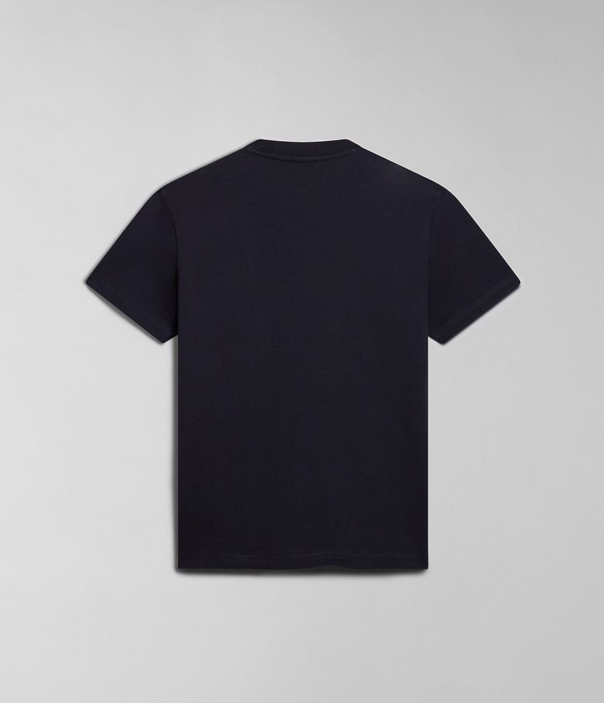 Napapijri Faber Short Sleeve T-Shirt T-shirts Heren Zwart | PJYKZUF-17